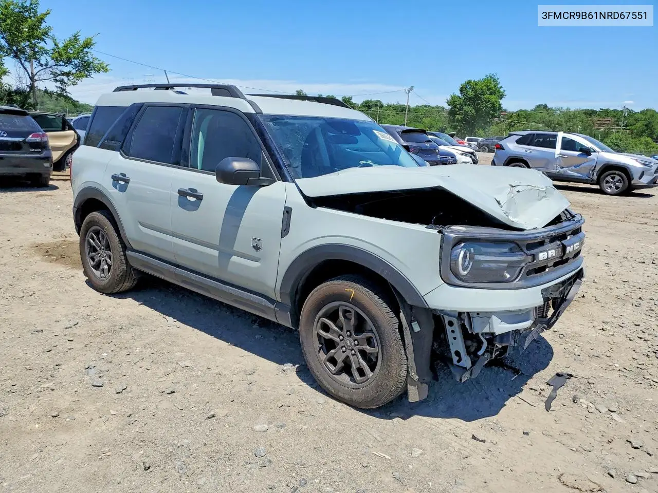 2022 Ford Bronco Sport Big Bend VIN: 3FMCR9B61NRD67551 Lot: 56600366