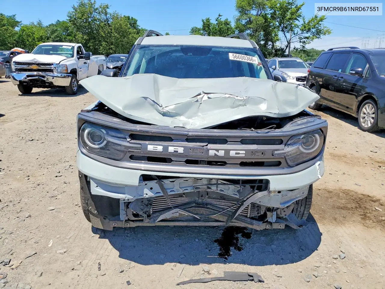 2022 Ford Bronco Sport Big Bend VIN: 3FMCR9B61NRD67551 Lot: 56600366