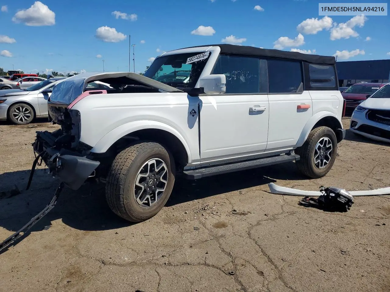 2022 Ford Bronco Base VIN: 1FMDE5DH5NLA94216 Lot: 58274976