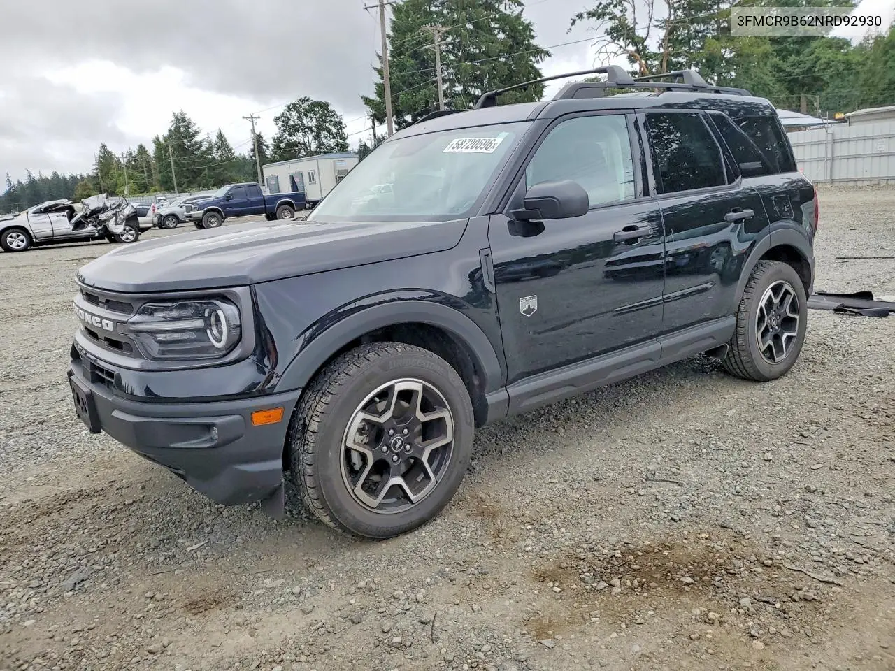 2022 Ford Bronco Sport Big Bend VIN: 3FMCR9B62NRD92930 Lot: 58720596