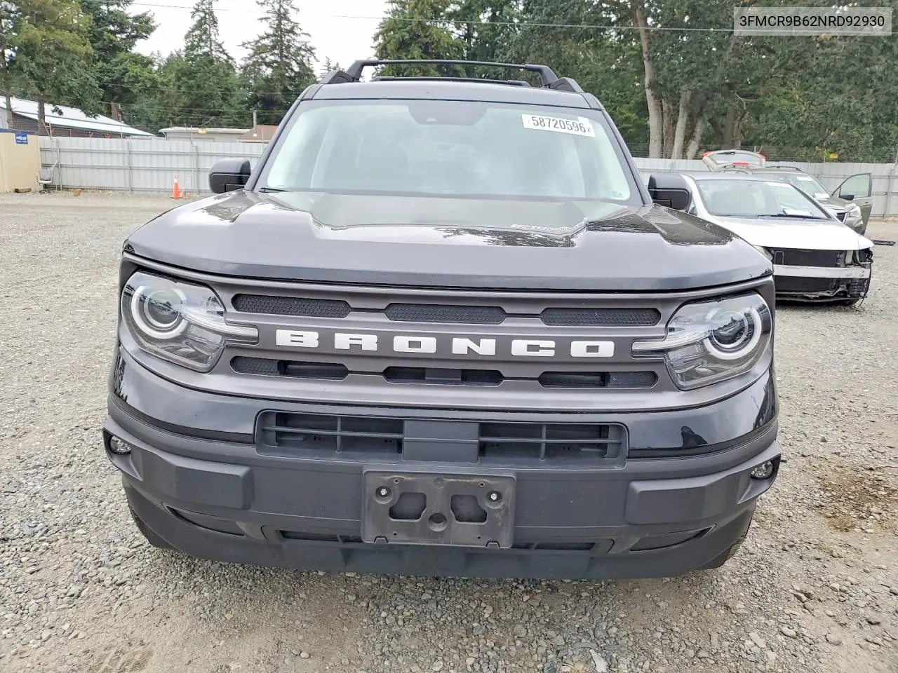 2022 Ford Bronco Sport Big Bend VIN: 3FMCR9B62NRD92930 Lot: 58720596