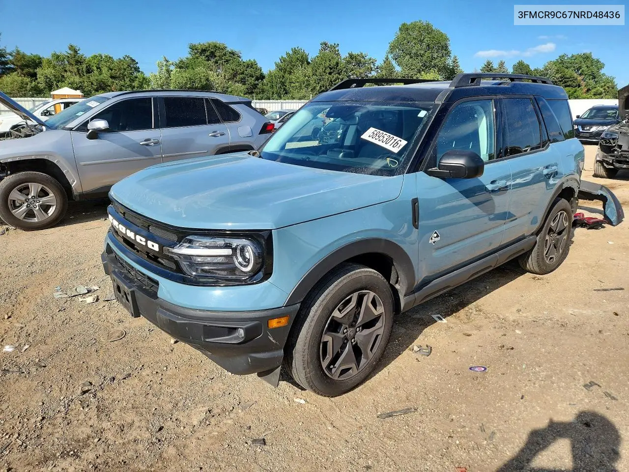 2022 Ford Bronco Sport Outer Banks VIN: 3FMCR9C67NRD48436 Lot: 58953016
