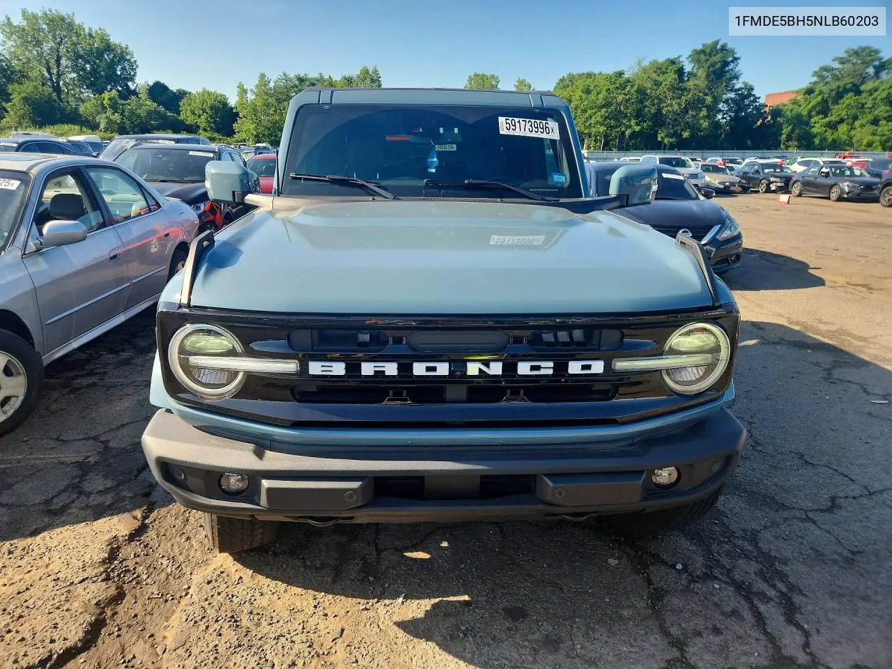 2022 Ford Bronco Base VIN: 1FMDE5BH5NLB60203 Lot: 59173996