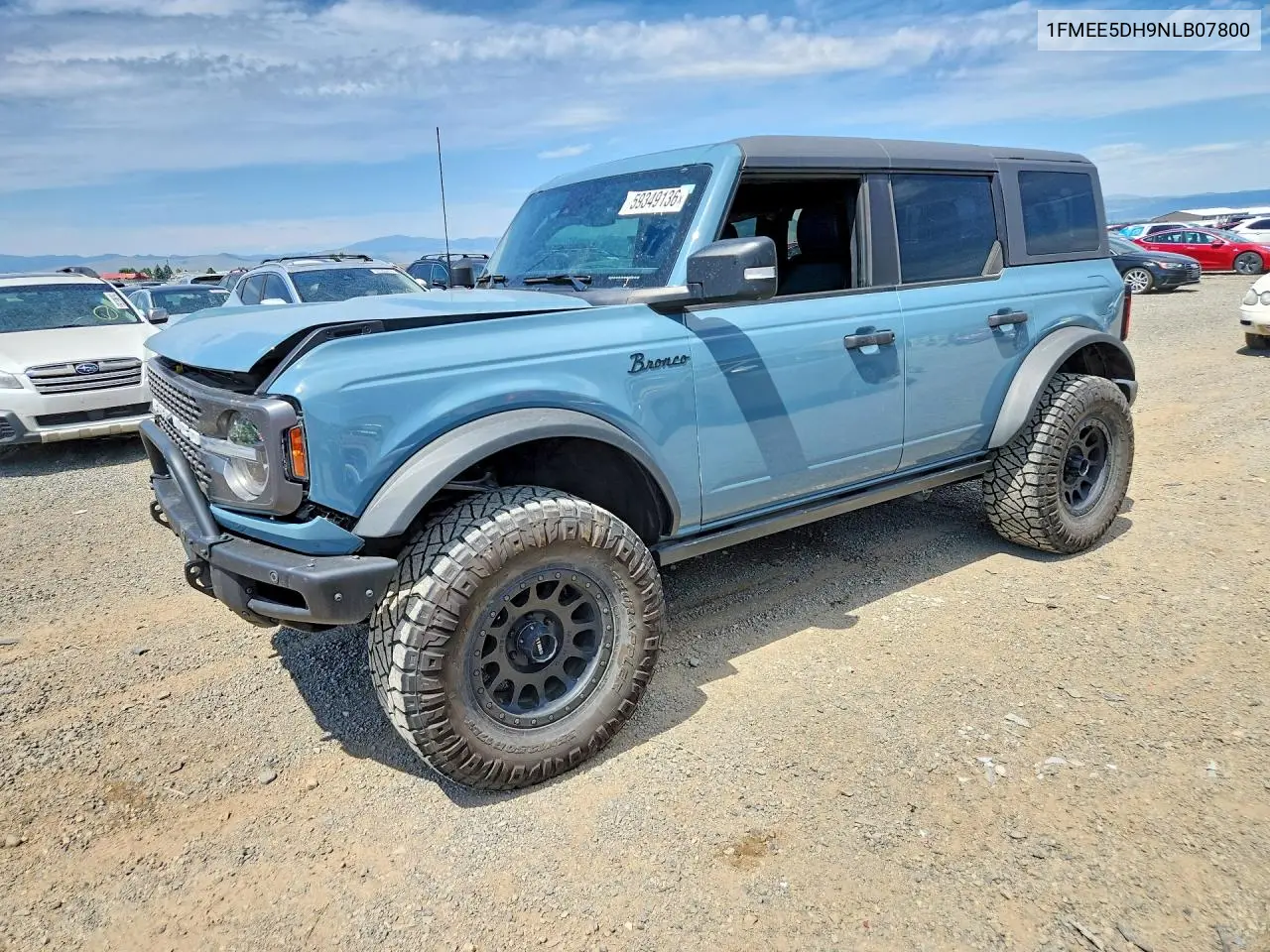 2022 Ford Bronco Base VIN: 1FMEE5DH9NLB07800 Lot: 59349136