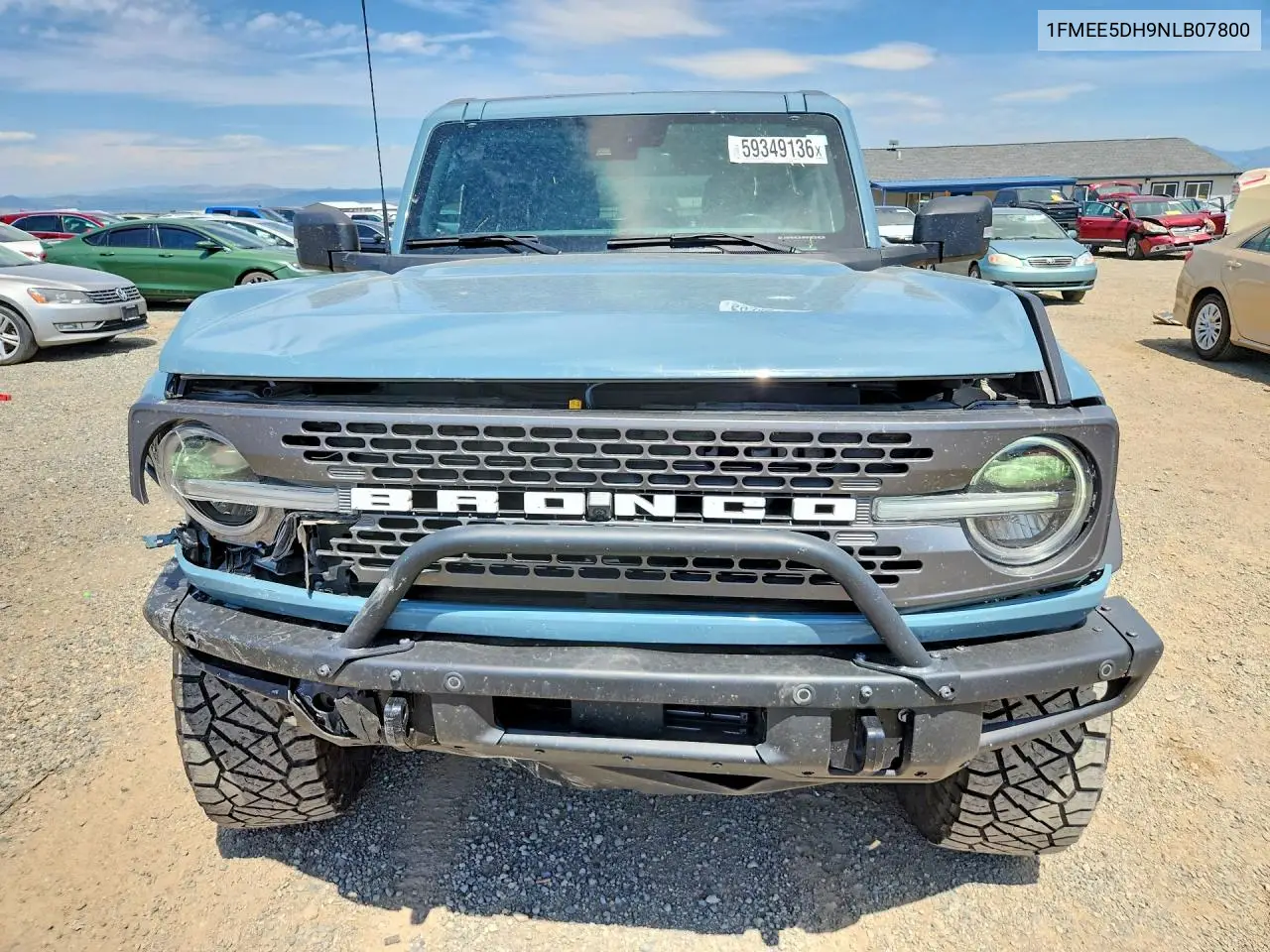2022 Ford Bronco Base VIN: 1FMEE5DH9NLB07800 Lot: 59349136
