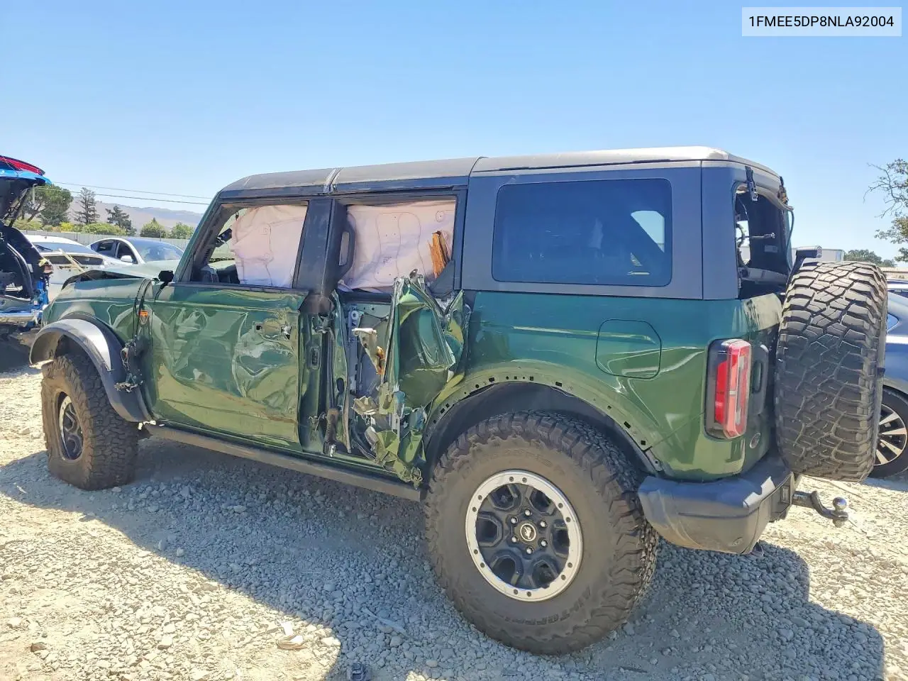 2022 Ford Bronco Base VIN: 1FMEE5DP8NLA92004 Lot: 60651486