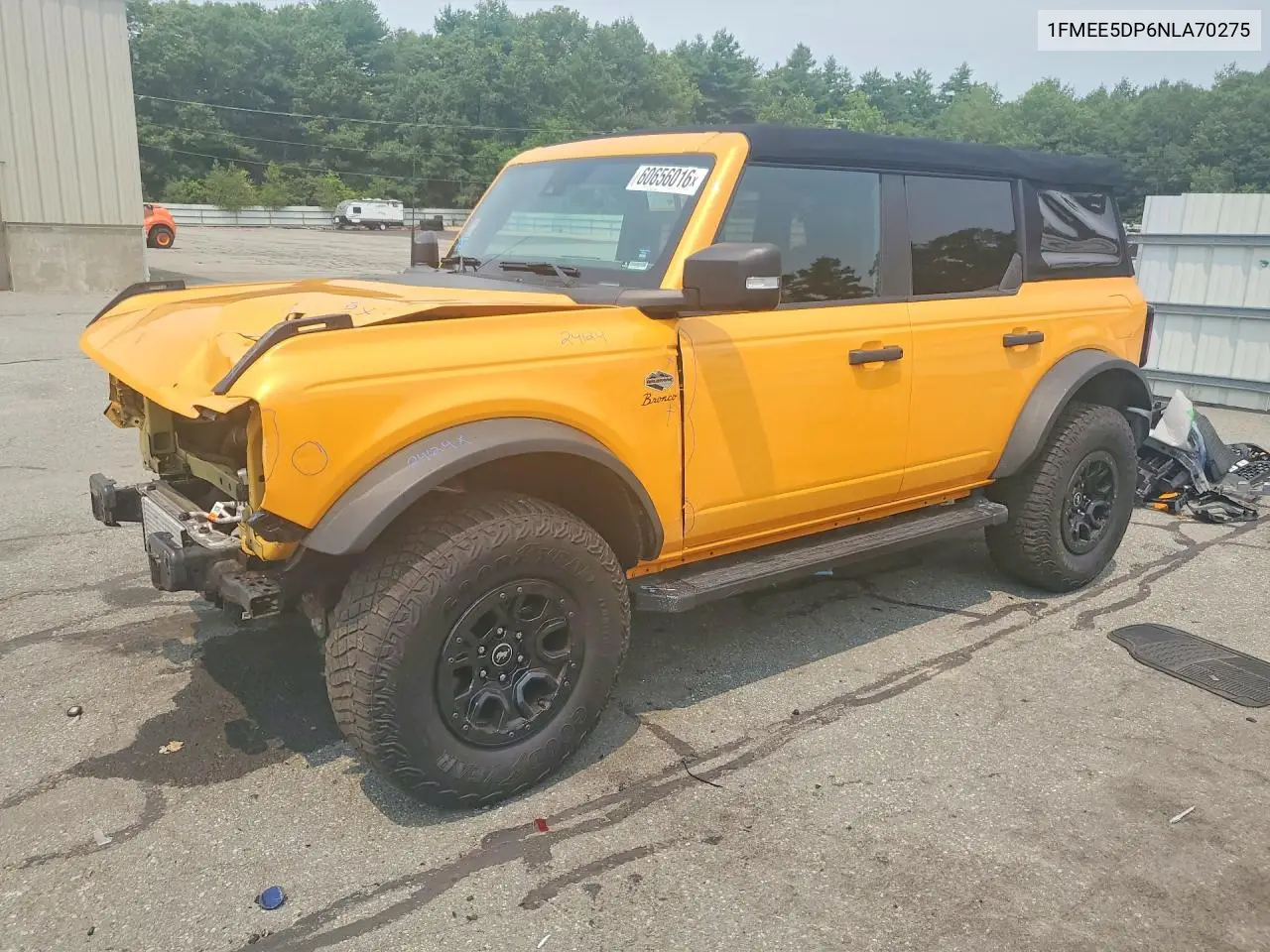 2022 Ford Bronco Base VIN: 1FMEE5DP6NLA70275 Lot: 60656016