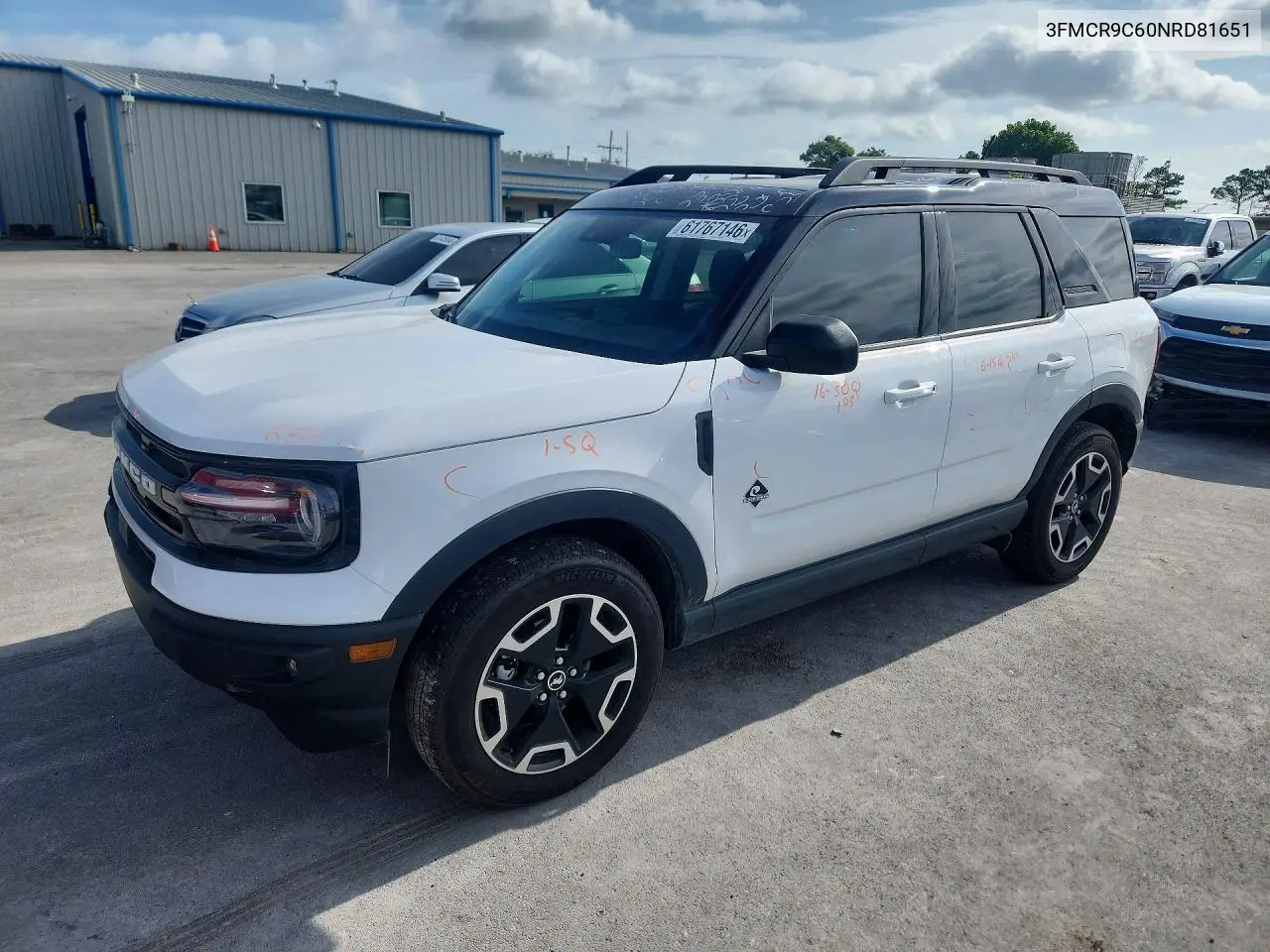 2022 Ford Bronco Sport Outer Banks VIN: 3FMCR9C60NRD81651 Lot: 61767146