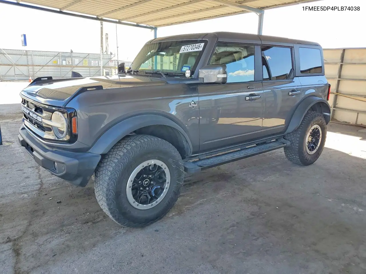 2023 Ford Bronco Base VIN: 1FMEE5DP4PLB74038 Lot: 57270346
