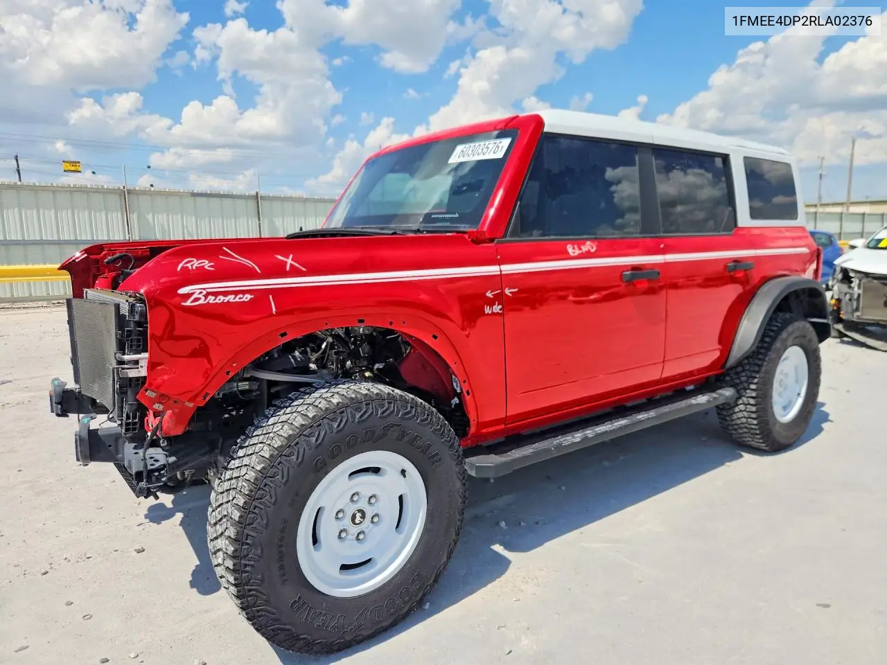 2024 Ford Bronco Heritage VIN: 1FMEE4DP2RLA02376 Lot: 60303576