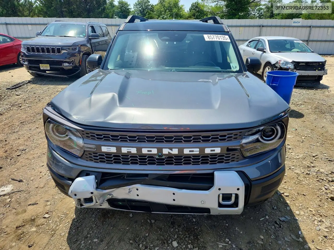 2025 Ford Bronco Sport Badlands VIN: 3FMCR9DA0SRE72353 Lot: 85770135