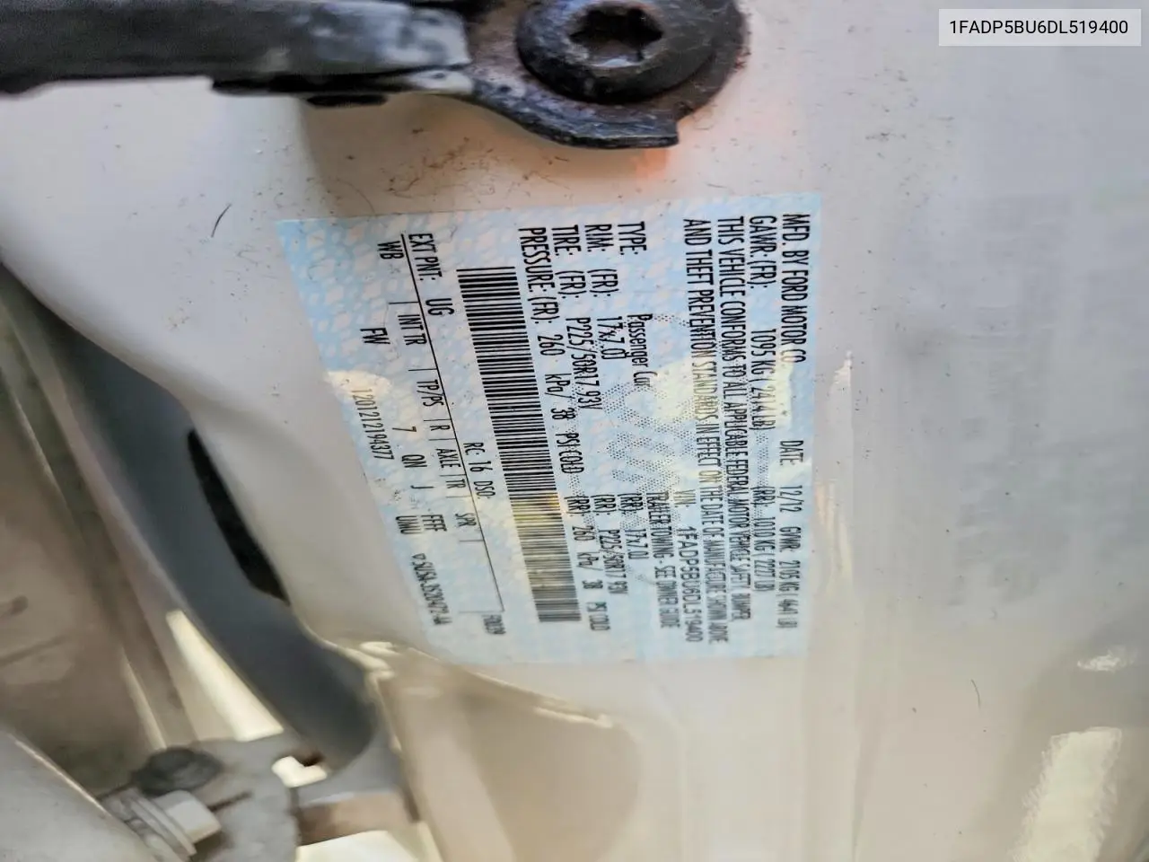 2013 Ford C-Max Sel VIN: 1FADP5BU6DL519400 Lot: 61148366