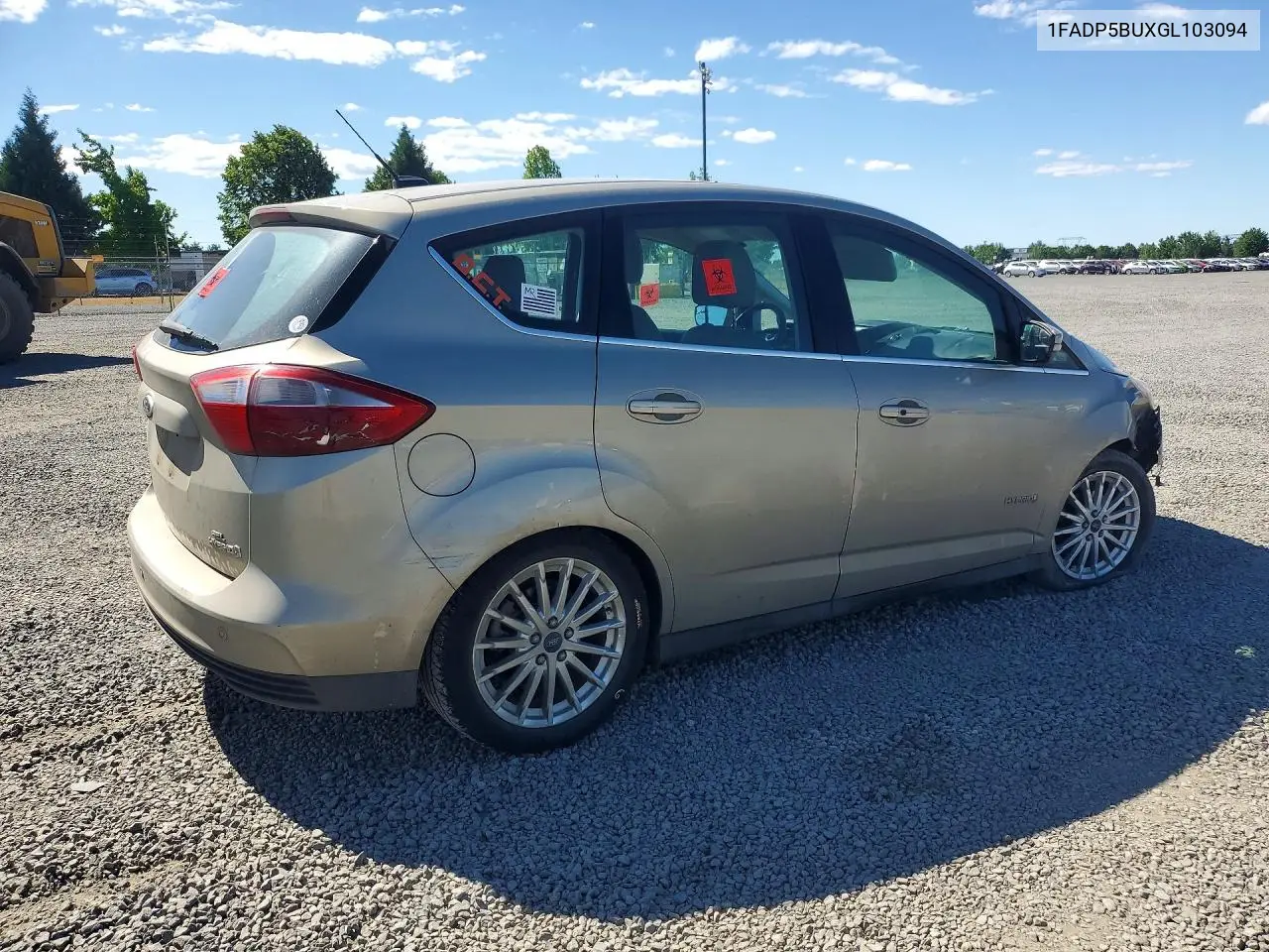 2016 Ford C-Max Sel VIN: 1FADP5BUXGL103094 Lot: 57419296