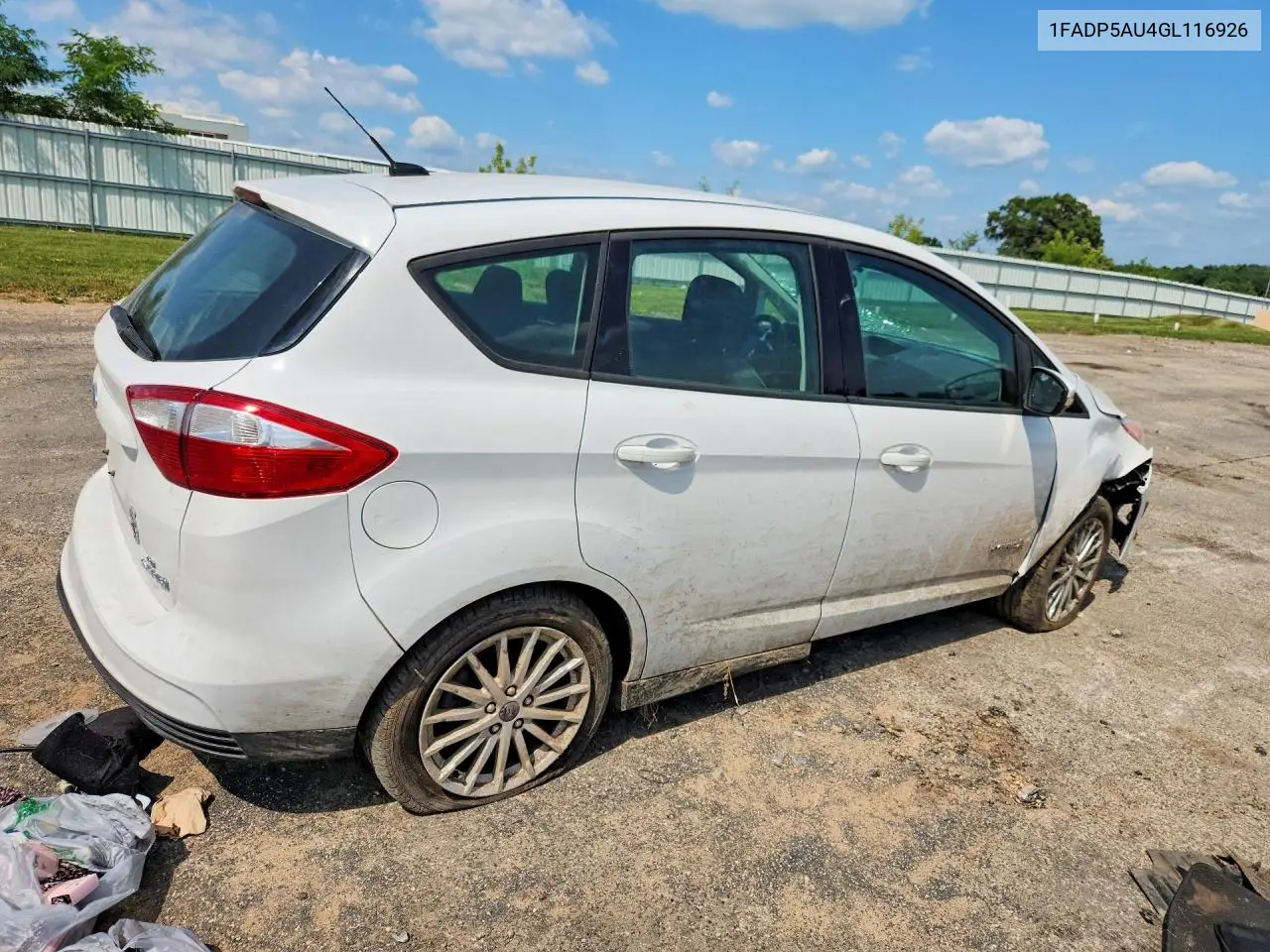 2016 Ford C-Max Se VIN: 1FADP5AU4GL116926 Lot: 61067376