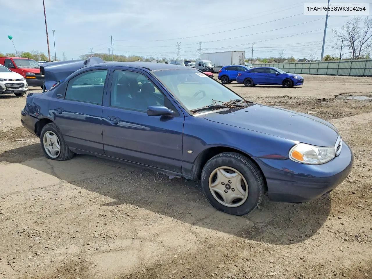 1998 Ford Contour Lx VIN: 1FAFP6638WK304254 Lot: 49293376