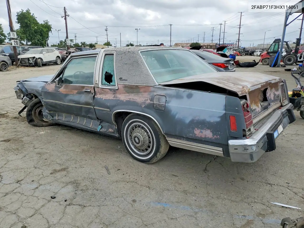 1987 Ford Crown Victoria Lx VIN: 2FABP71F3HX114061 Lot: 85609295