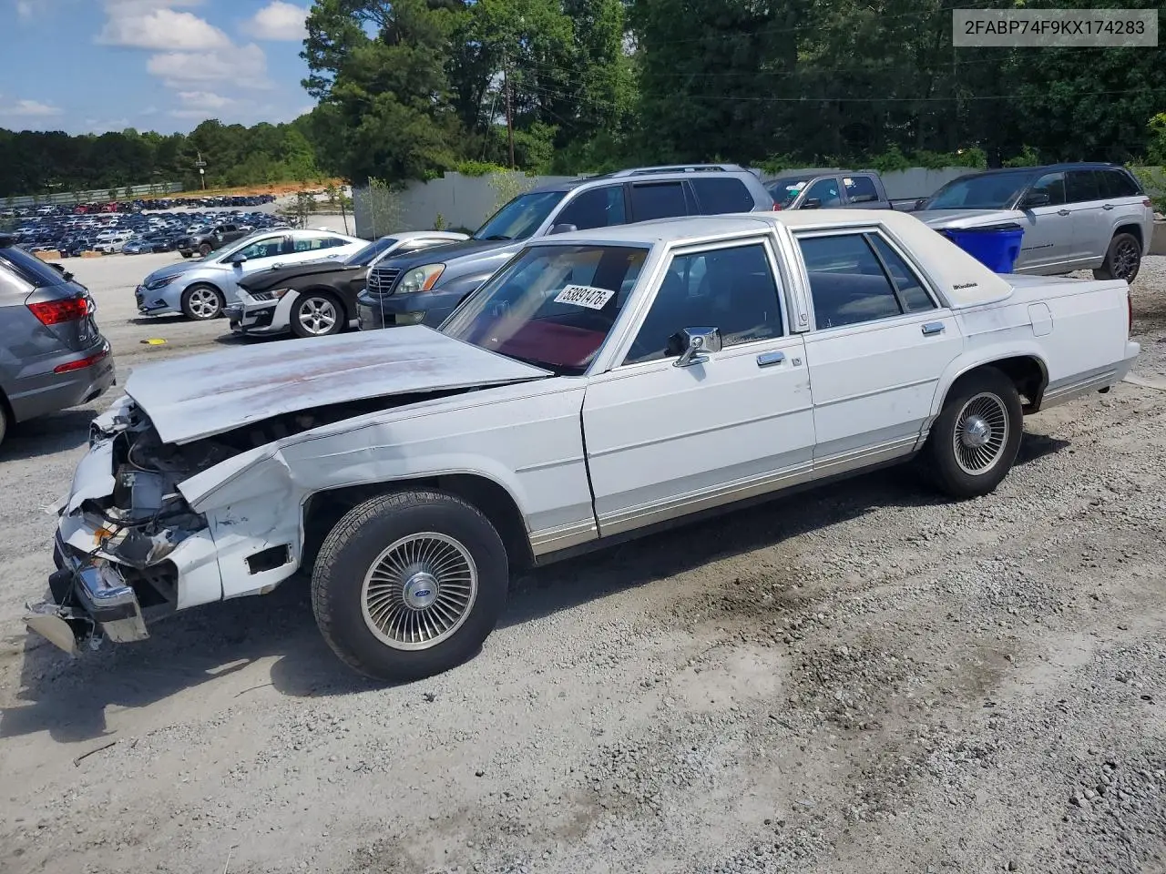 1989 Ford Crown Victoria Lx VIN: 2FABP74F9KX174283 Lot: 53891476