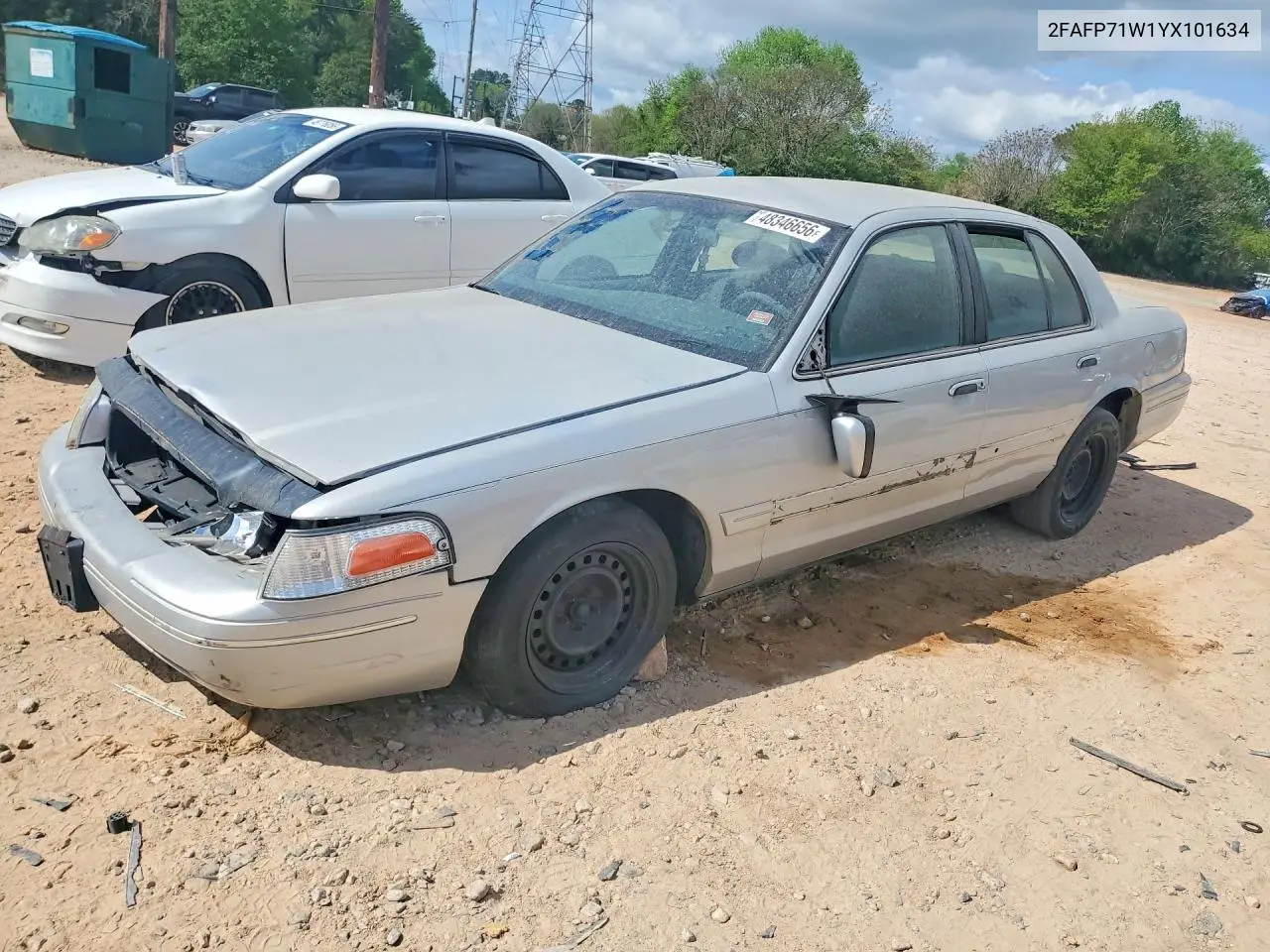 2000 Ford Crown Victoria Police Interceptor VIN: 2FAFP71W1YX101634 Lot: 48346656