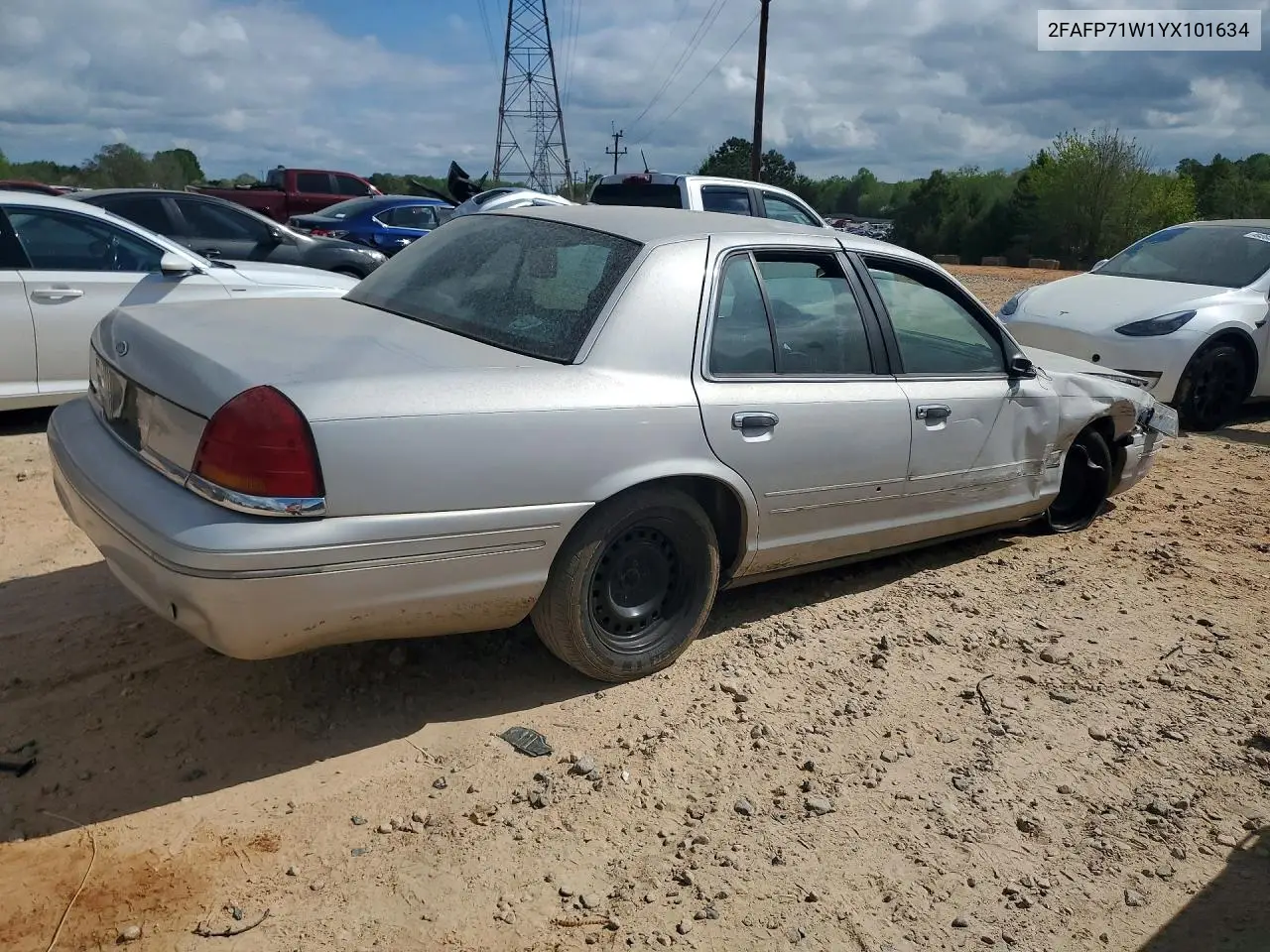 2000 Ford Crown Victoria Police Interceptor VIN: 2FAFP71W1YX101634 Lot: 48346656