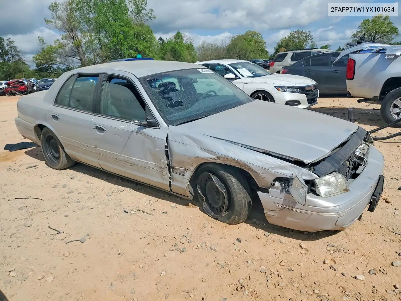 2000 Ford Crown Victoria Police Interceptor VIN: 2FAFP71W1YX101634 Lot: 48346656