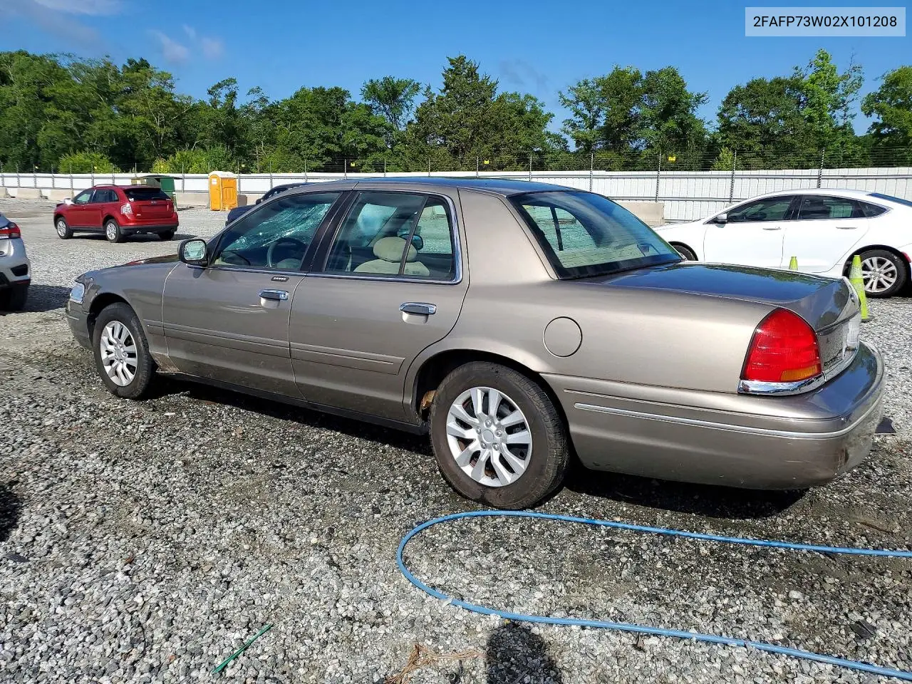 2002 Ford Crown Victoria VIN: 2FAFP73W02X101208 Lot: 58352796