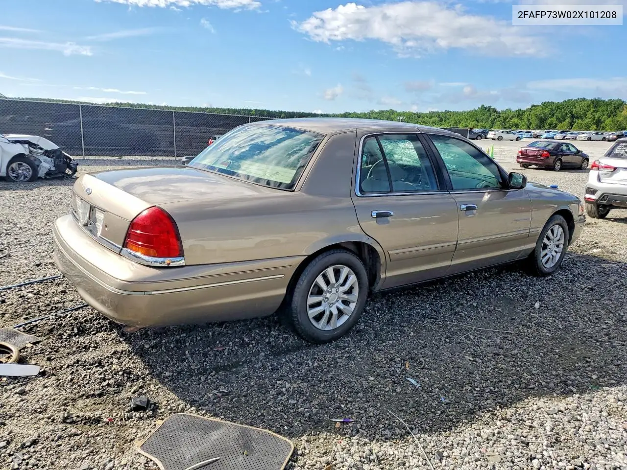 2002 Ford Crown Victoria VIN: 2FAFP73W02X101208 Lot: 58352796