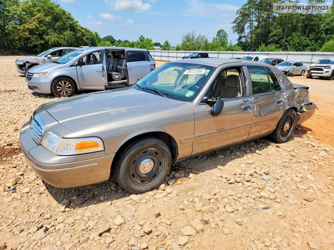 2003 Ford Crown Victoria VIN: 2FAFP73W43X197121 Lot: 59222306