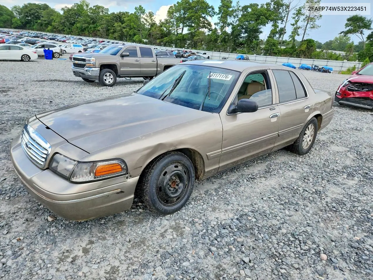 2003 Ford Crown Victoria Lx VIN: 2FAFP74W53X223451 Lot: 61171176