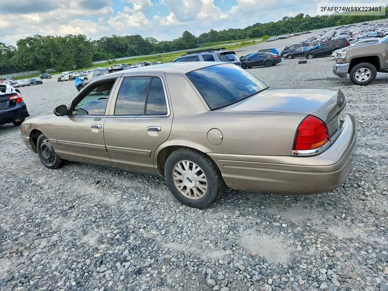 2003 Ford Crown Victoria Lx VIN: 2FAFP74W53X223451 Lot: 61171176