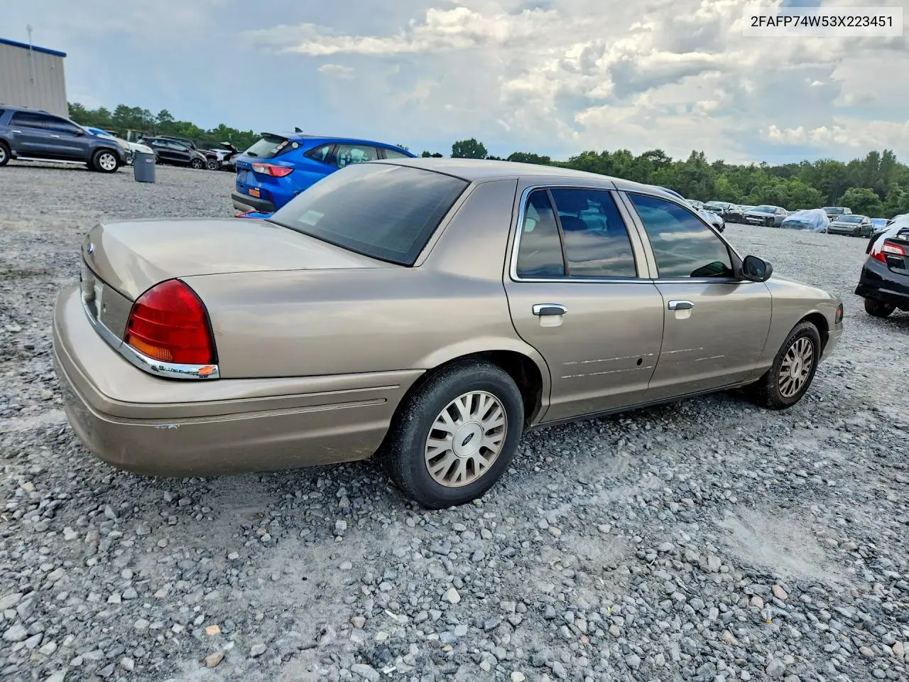 2003 Ford Crown Victoria Lx VIN: 2FAFP74W53X223451 Lot: 61171176