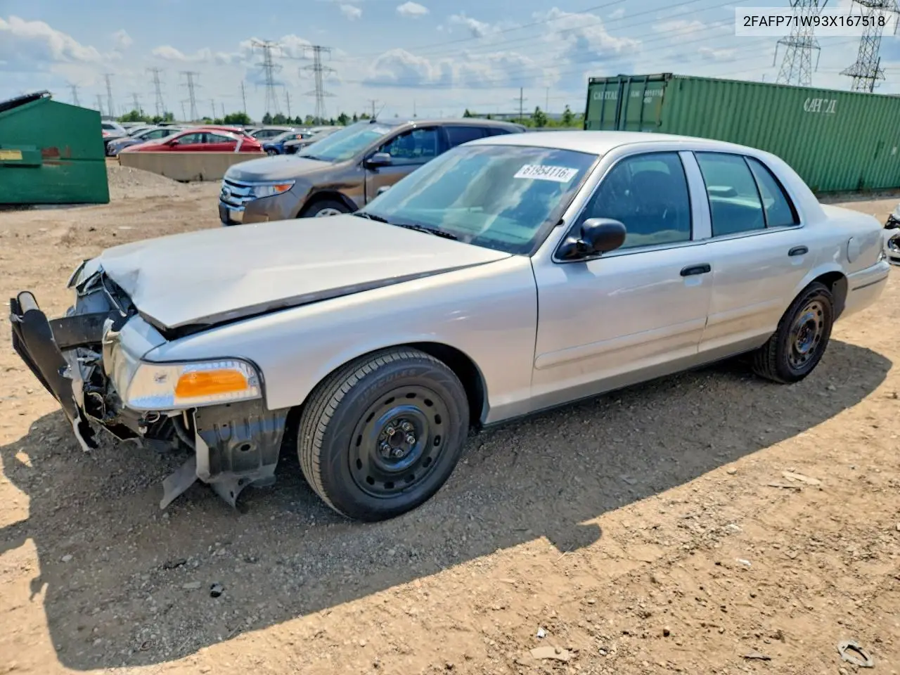 2003 Ford Crown Victoria Police Interceptor VIN: 2FAFP71W93X167518 Lot: 61954116
