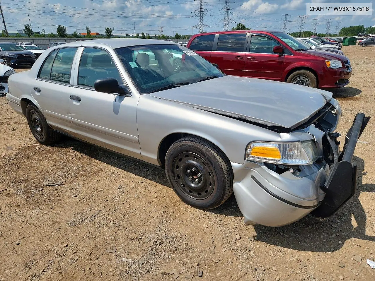 2003 Ford Crown Victoria Police Interceptor VIN: 2FAFP71W93X167518 Lot: 61954116