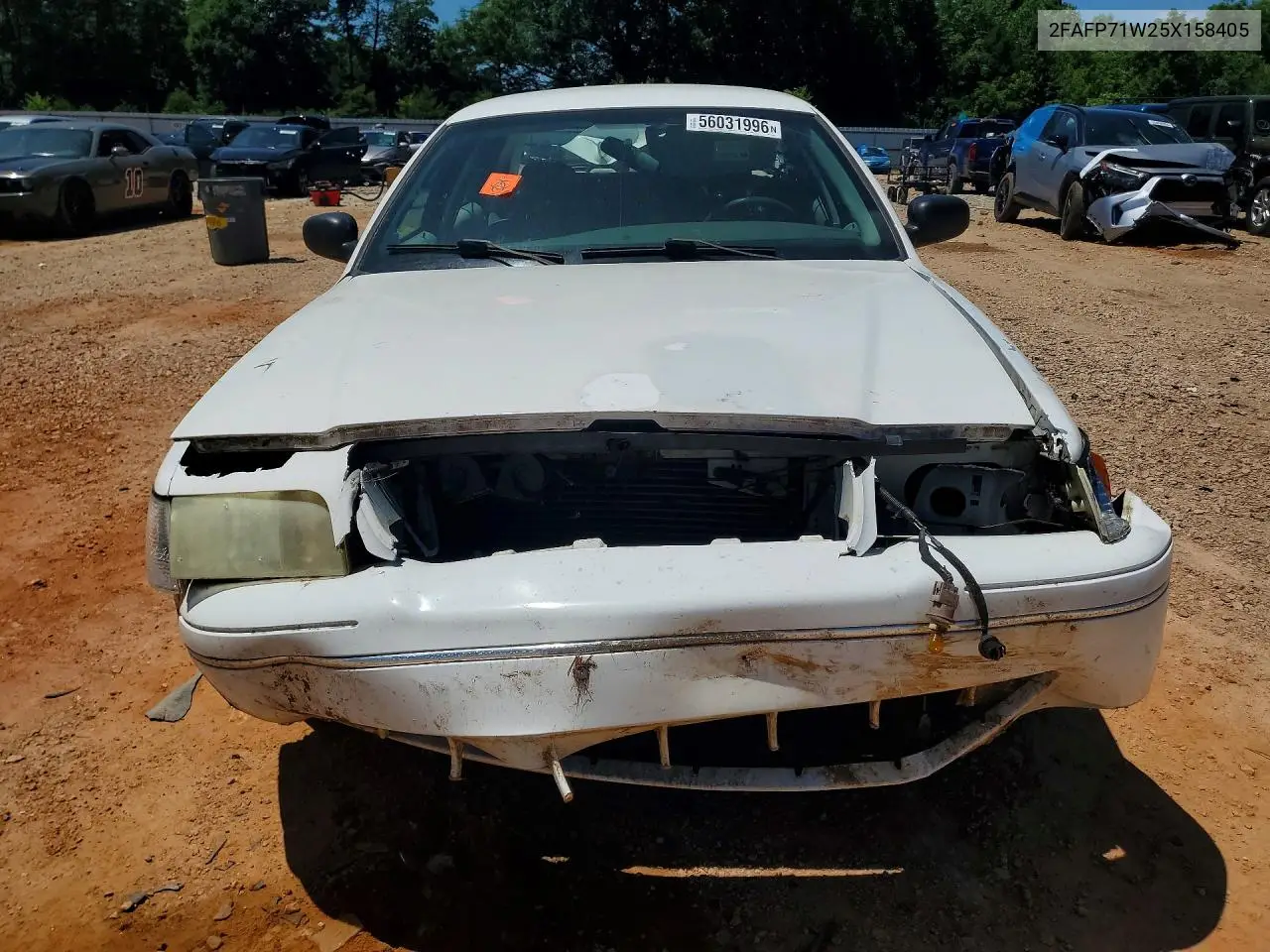 2005 Ford Crown Victoria Police Interceptor VIN: 2FAFP71W25X158405 Lot: 56031996