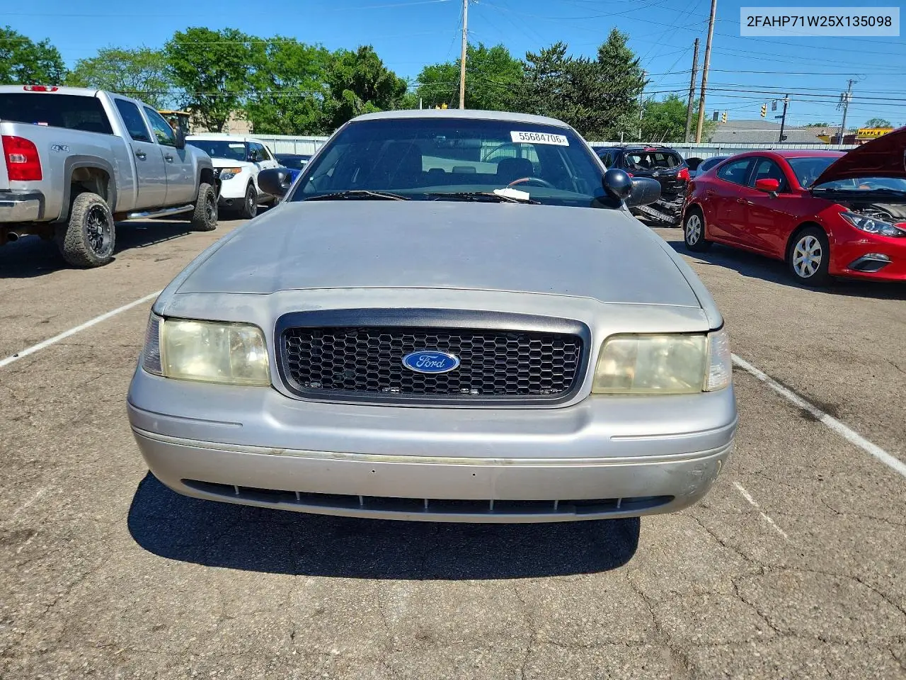 2005 Ford Crown Victoria Police Interceptor VIN: 2FAHP71W25X135098 Lot: 58677666