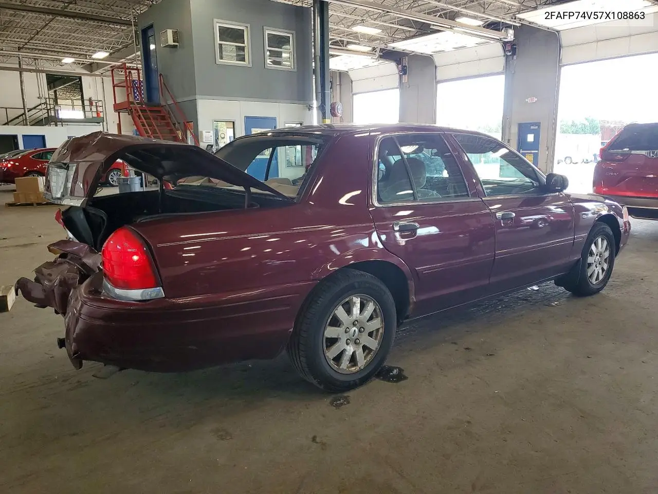 2007 Ford Crown Victoria Lx VIN: 2FAFP74V57X108863 Lot: 85986765