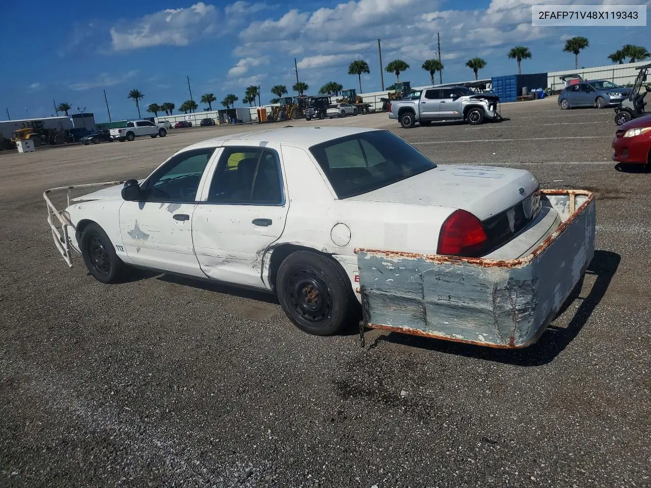2008 Ford Crown Vic VIN: 2FAFP71V48X119343 Lot: 54947276