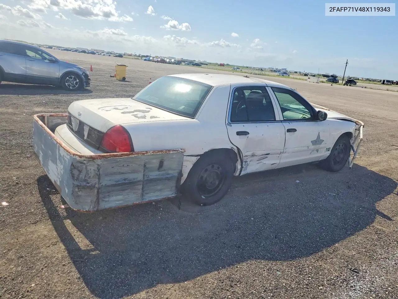 2008 Ford Crown Vic VIN: 2FAFP71V48X119343 Lot: 54947276