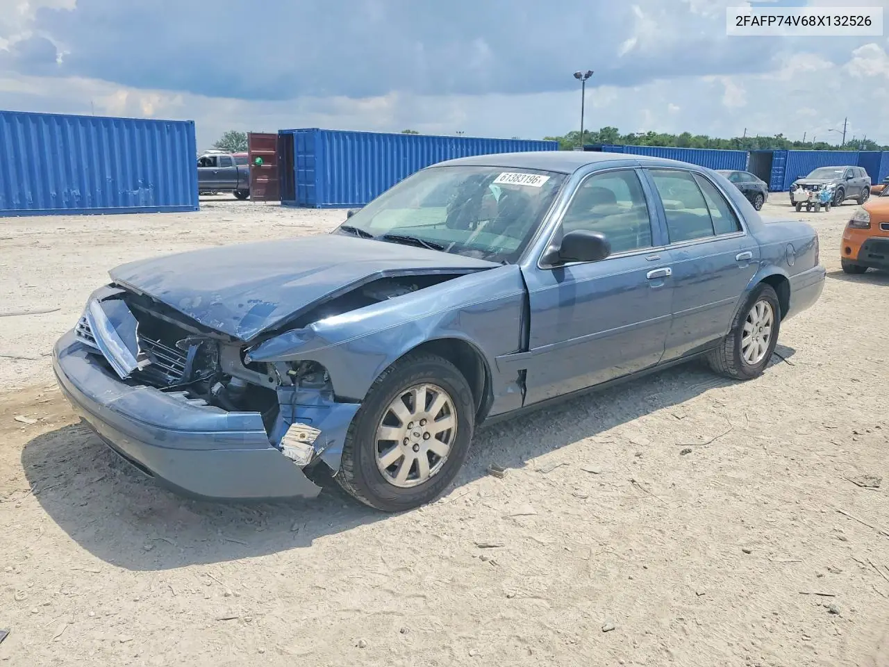 2008 Ford Crown Victoria Lx VIN: 2FAFP74V68X132526 Lot: 61383196