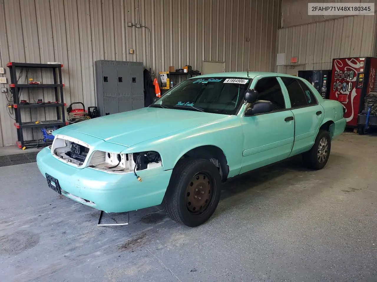 2008 Ford Crown Victoria Police Interceptor VIN: 2FAHP71V48X180345 Lot: 61664906