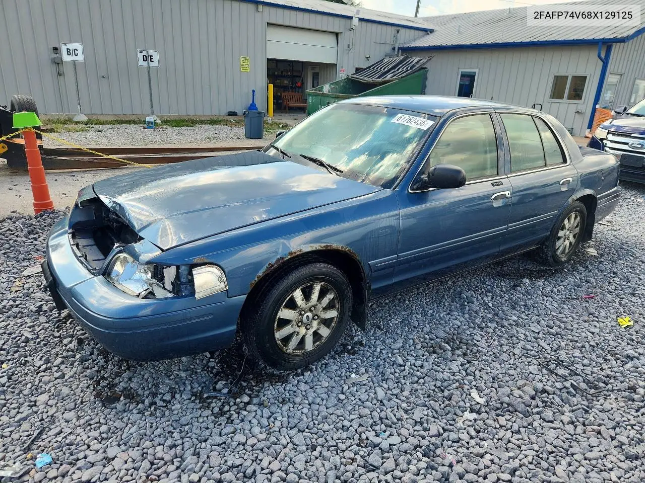 2008 Ford Crown Victoria Lx VIN: 2FAFP74V68X129125 Lot: 61762436