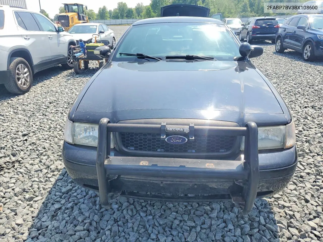2011 Ford Crown Victoria Police Interceptor VIN: 2FABP7BV3BX108600 Lot: 60676446