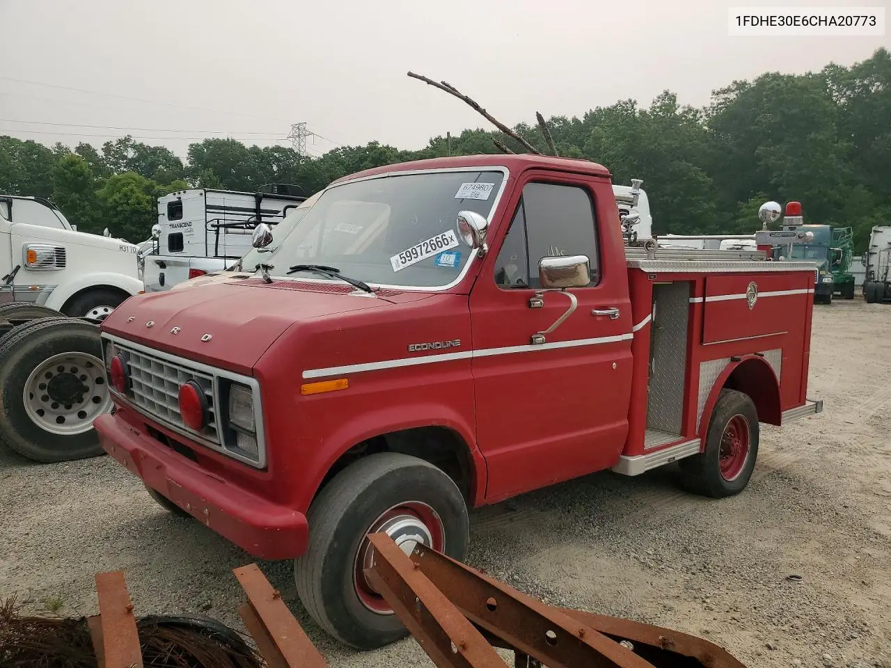 1982 Ford Econoline E350 Cutaway Van VIN: 1FDHE30E6CHA20773 Lot: 59972666