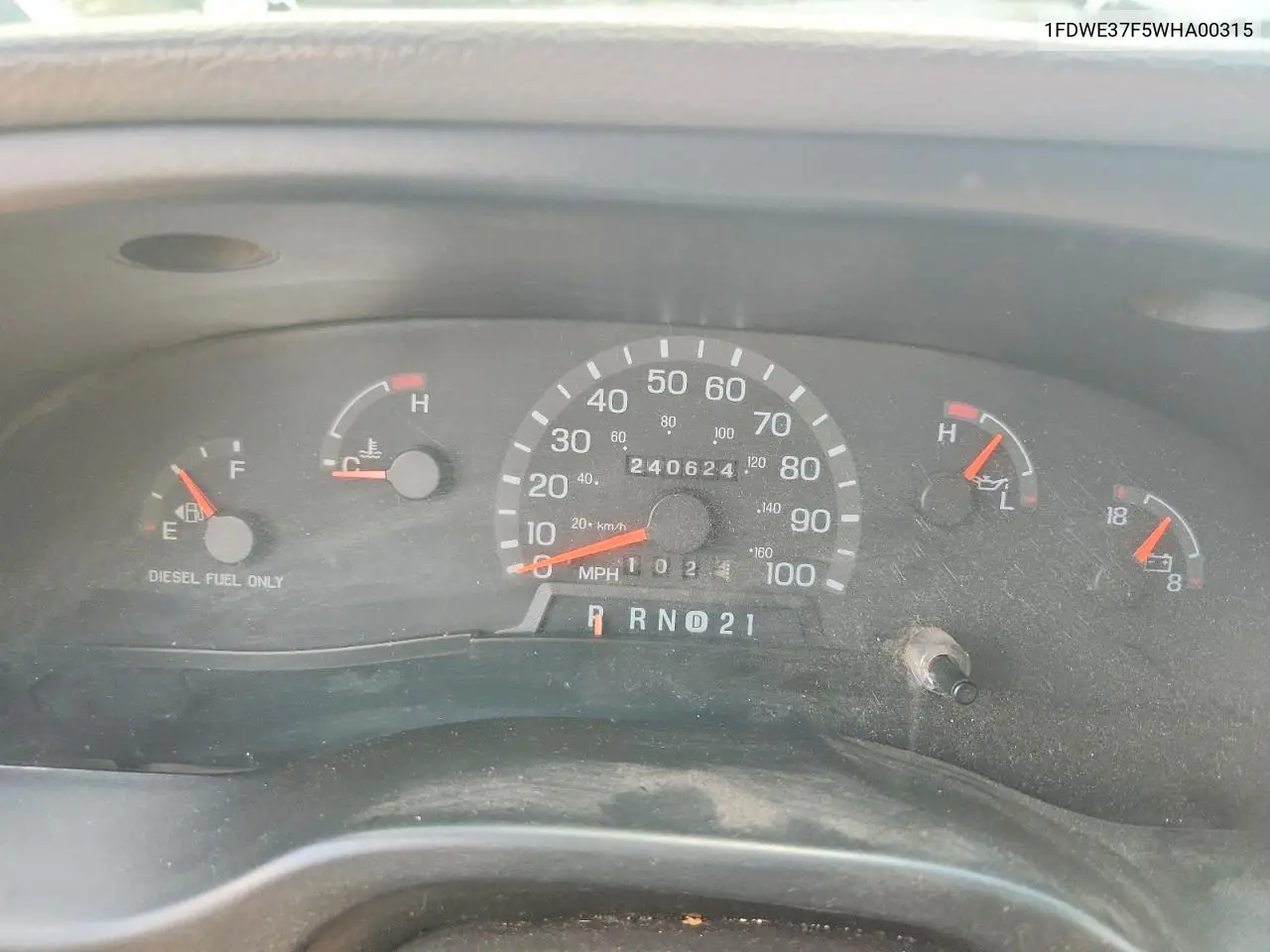 1998 Ford E350 Box Truck VIN: 1FDWE37F5WHA00315 Lot: 60851826