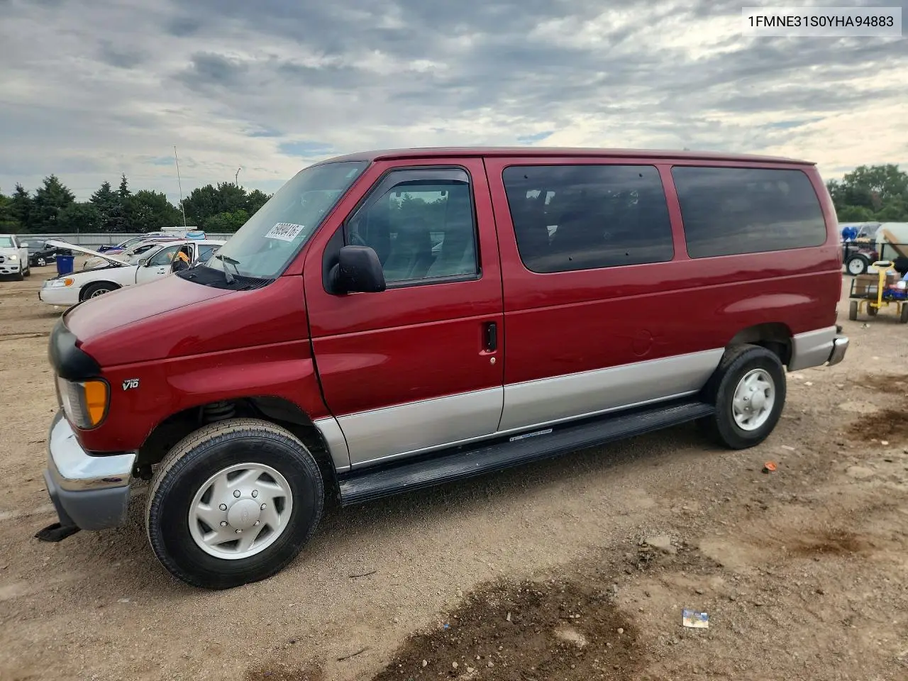 2000 Ford Econoline E350 Super Duty Wagon VIN: 1FMNE31S0YHA94883 Lot: 59890416