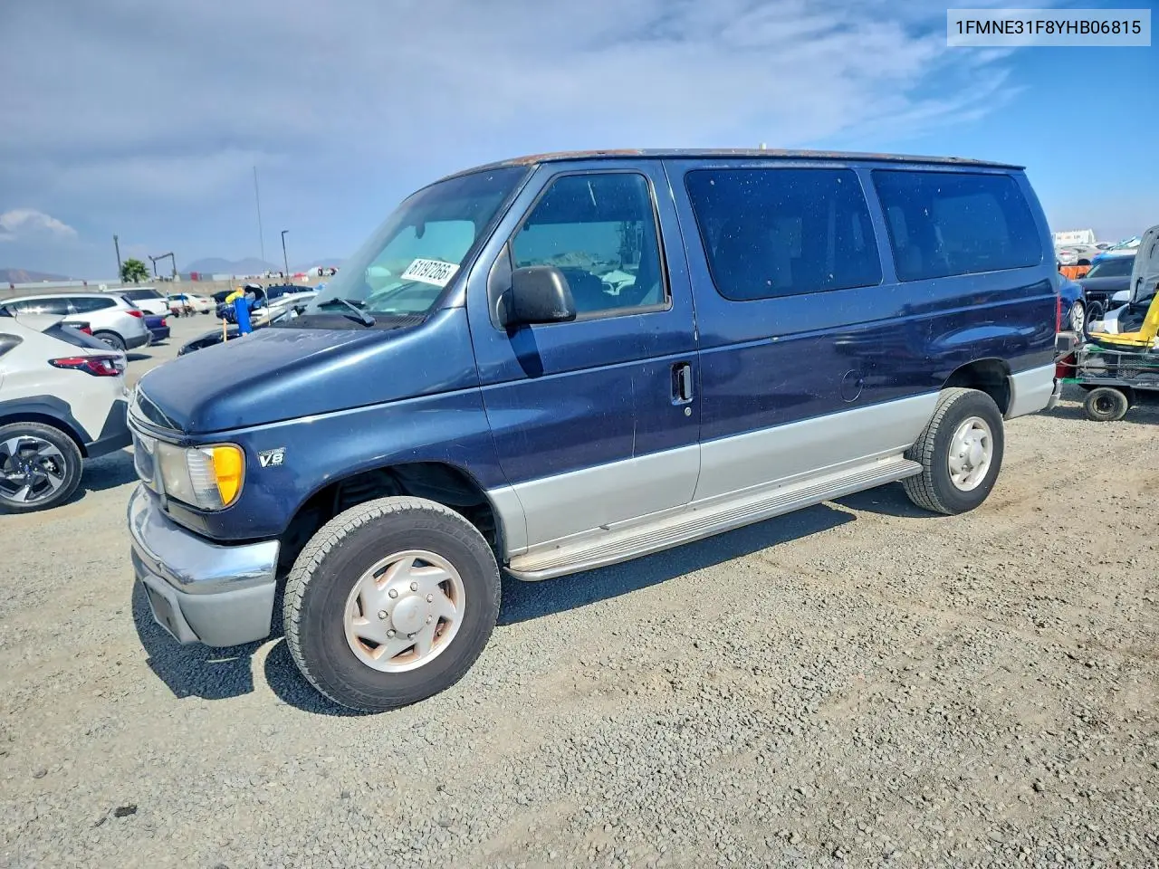 2000 Ford Econoline E350 Super Duty Wagon VIN: 1FMNE31F8YHB06815 Lot: 61197266