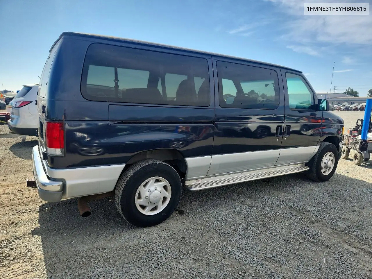 2000 Ford Econoline E350 Super Duty Wagon VIN: 1FMNE31F8YHB06815 Lot: 61197266