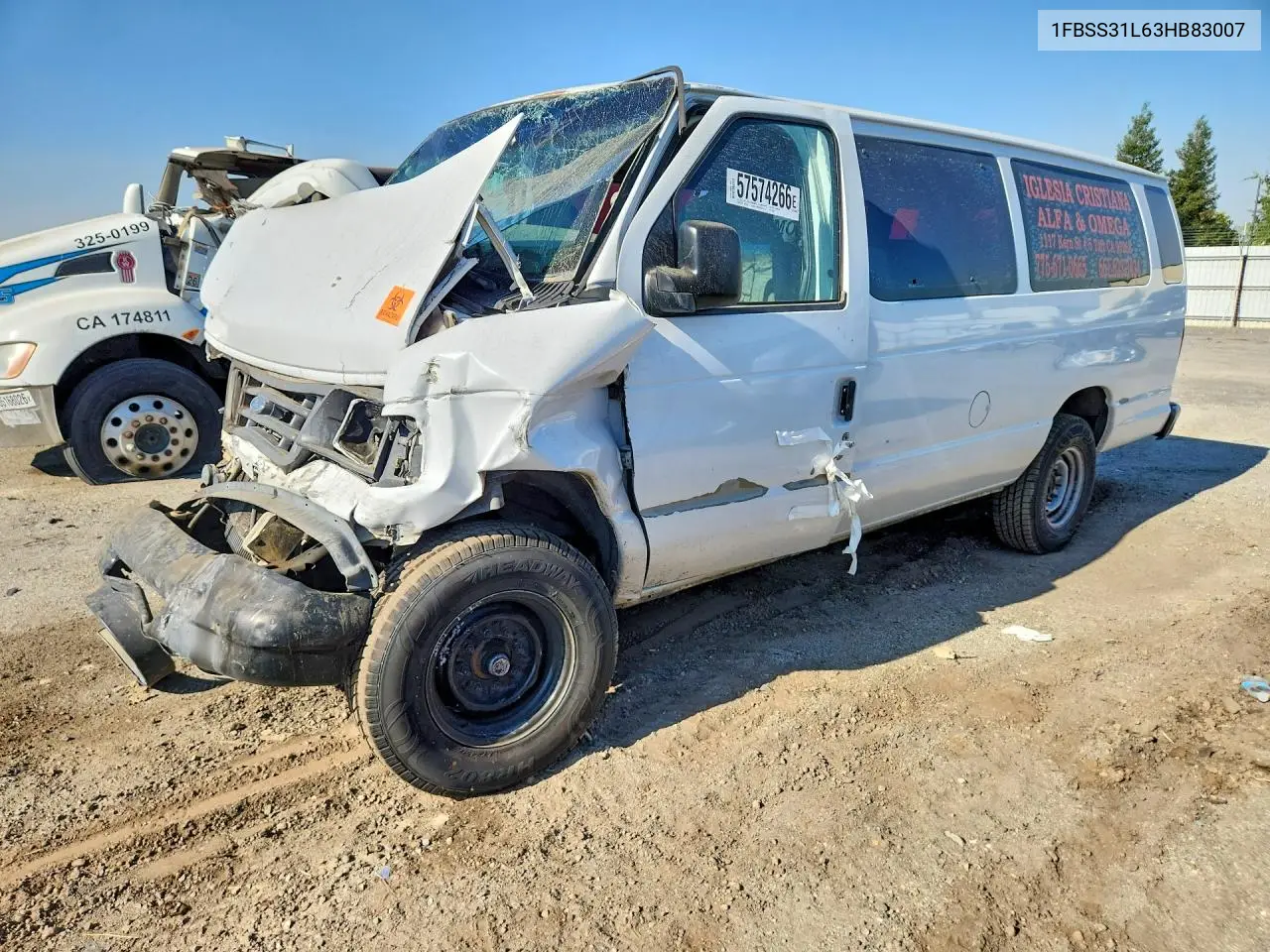 2003 Ford Econoline E350 Super Duty Wagon VIN: 1FBSS31L63HB83007 Lot: 57574266