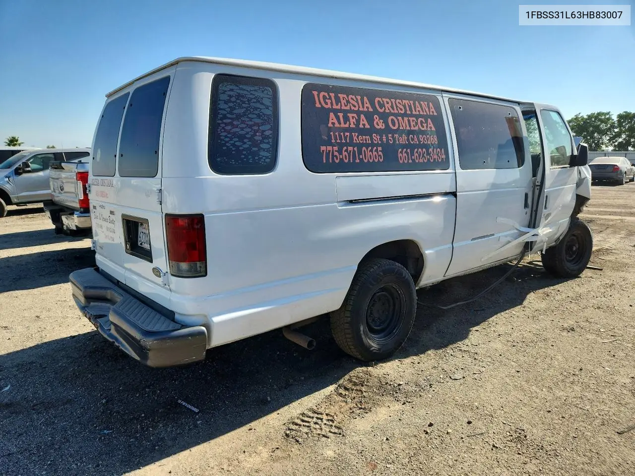 2003 Ford Econoline E350 Super Duty Wagon VIN: 1FBSS31L63HB83007 Lot: 57574266
