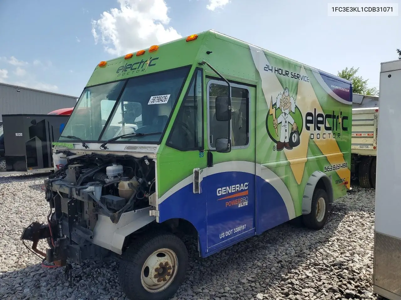 2012 Ford Econoline E350 Super Duty Stripped Chass VIN: 1FC3E3KL1CDB31071 Lot: 58798426