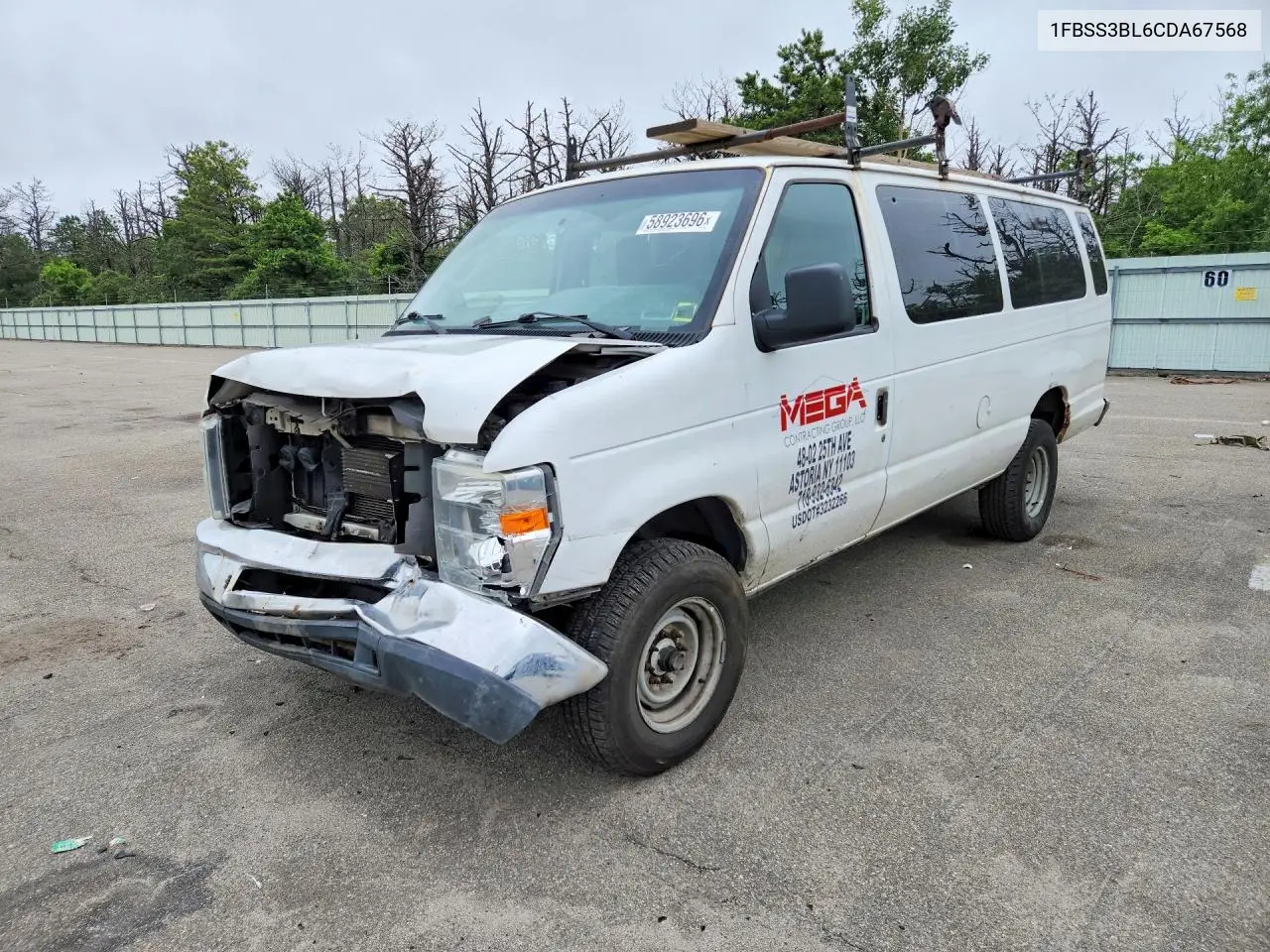 2012 Ford Econoline E350 Super Duty Wagon VIN: 1FBSS3BL6CDA67568 Lot: 58923696